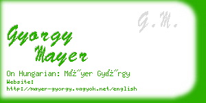 gyorgy mayer business card